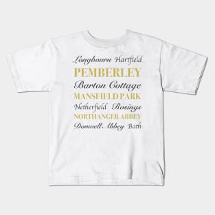 Jane Austen Locations Kids T-Shirt